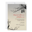 Hanging bats bare branches decay chic Halloween invitation