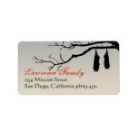Hanging bats bare branches decay Halloween address Custom Address Label