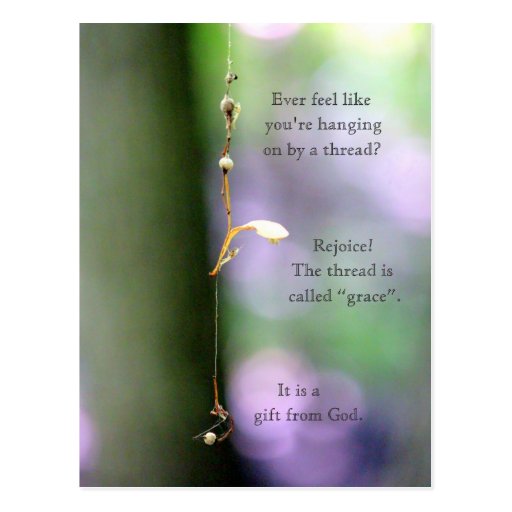 Hanging by a thread postcard | Zazzle