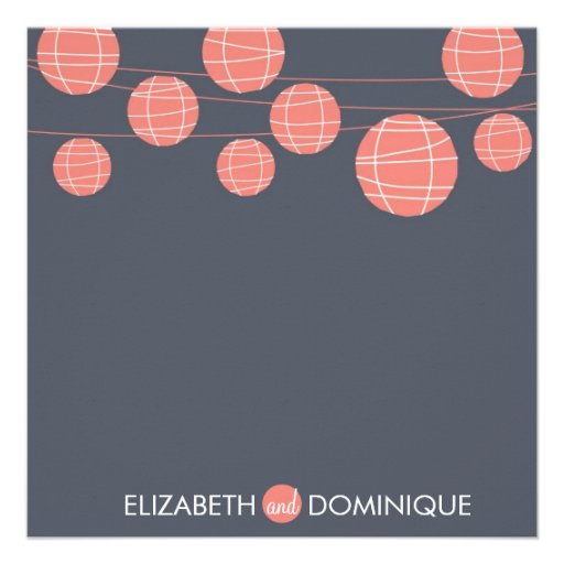 Hanging Chinese Paper Lanterns Wedding Invitation