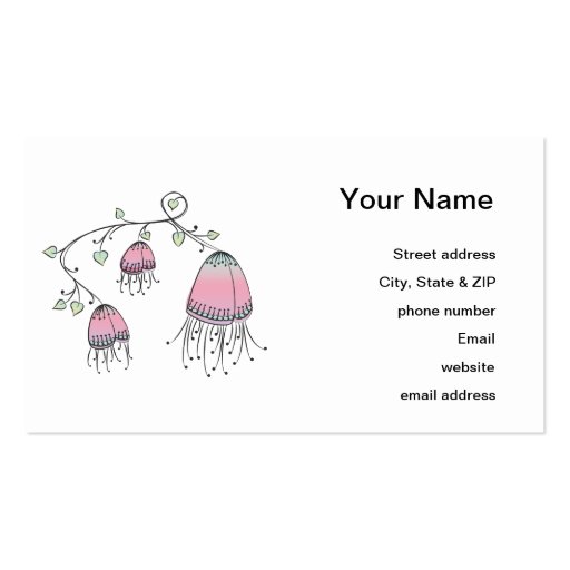 Hanging Doodle Flowers Business Cards (back side)