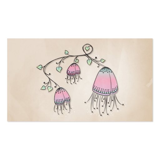 Hanging Doodle Flowers Business Cards