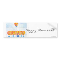 Hanging Hanukkah Candles bumper stickers by mikanovsky Hanging Hanukkah Candles bumper stickers