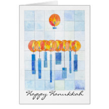 Hanging Hanukkah Candles Cards