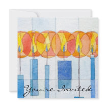 Hanging Hanukkah Candles invitations