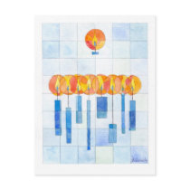 Hanging Hanukkah Candles postcards by mikanovsky Hanging Hanukkah Candles postcards