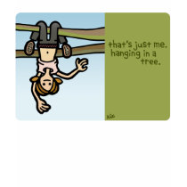 hanging in a tree. t-shirts