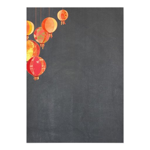 Hanging Lanterns Chalkboard Bridal Shower Invites