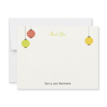 Hanging Lanterns Flat Thank You Card Announcements