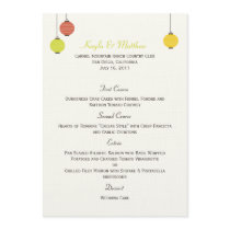 Hanging Lanterns Wedding Menu Card Personalized Announcements