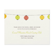 Hanging Lanterns Wedding Reception Card Custom Invitations