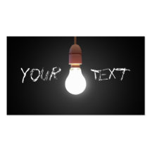 Hanging lightbulb business cards