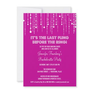 Hanging Lights Bachelorette Party Invitation invitation