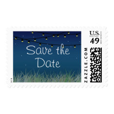   Hanging Lights Night Under the Stars Save the Date Postage Stamps