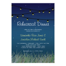 Hanging Lights Rehearsal Dinner Under the Stars Invitations