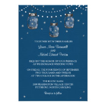 Hanging Mason Jars and Fireflies Invitation