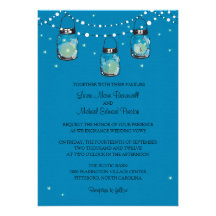 Hanging Mason Jars and Fireflies Custom Announcement