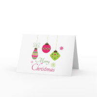 Hanging ornaments merry Christmas greeting card card