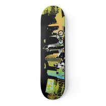 Hanging Out with the Gang (green vs) Skateboard by taratel Hanging Out with the Gang (green vs) Skateboard