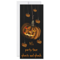 Hanging Pumpkin, skinny invitation
