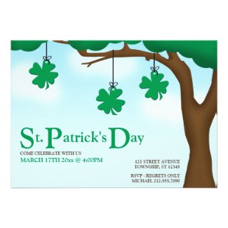 Hanging Shamrocks - St Patrick's Day Invitations