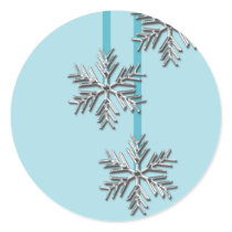 Hanging Snowflakes Holiday Cards Envelope Seals stickers