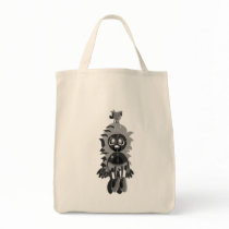 Hanging Teddy Black & White Negative bags by DigitalDaynas Hanging Teddy Black & White Negative bags