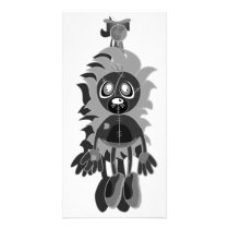 Hanging Teddy Black & White Negative Photo Card Template