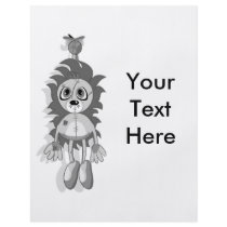 Hanging Teddy Grey Black & White flyers by DigitalDaynas Hanging Teddy Grey Black & White flyers