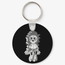 Hanging Teddy Grey Black & White keychains by DigitalDaynas Hanging Teddy Grey Black & White keychains