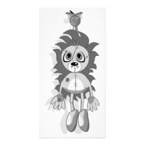 Hanging Teddy Grey Black & White photo cards by DigitalDaynas Hanging Teddy Grey Black & White photo cards