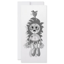 Hanging Teddy Grey Black & White Rack Card Template
