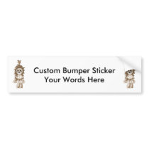 Hanging Teddy Orange Sepia bumper stickers by DigitalDaynas Hanging Teddy Orange Sepia bumper stickers