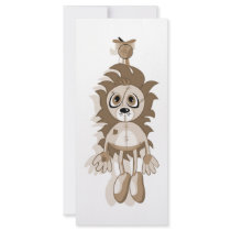 Hanging Teddy Orange Sepia Rack Card