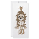Hanging Teddy Orange Sepia Rack Card