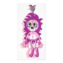 Hanging Teddy Original Pink Customized Photo Card