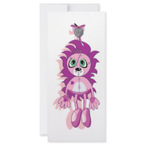 Hanging Teddy Original Pink rack cards by DigitalDaynas Hanging Teddy Original Pink rack cards