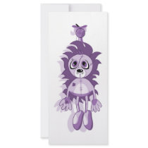 Hanging Teddy Purple Customized Rack Card