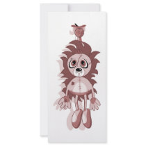 Hanging Teddy Red rack cards by DigitalDaynas Hanging Teddy Red rack cards
