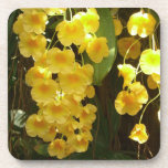 Hanging Yellow Orchids Cork Coaster Set