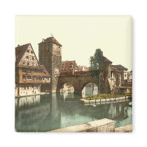 Hangman Bridge, Nuremberg, Bavaria, Germany Fridge Magnets