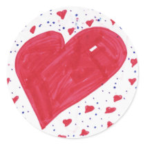 hannah-heart round sticker