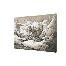 Hannibal (247-c.183 BC) and his war elephants cros Stretched Canvas Prints