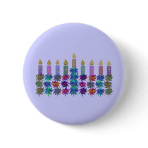 Hannukah Flower Menorah buttons by Coconutzoo Hannukah Flower Menorah buttons