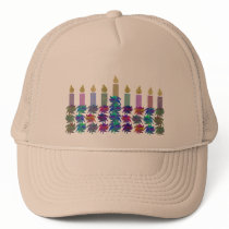 Hannukah Flower Menorah hats by Coconutzoo Hannukah Flower Menorah hats