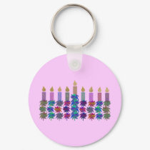 Hannukah Flower Menorah keychains by Coconutzoo Hannukah Flower Menorah keychains