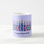 Hannukah Flower Menorah Mugs