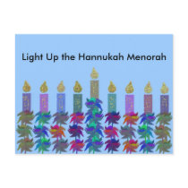 Hannukah Flower Menorah postcards by Coconutzoo Hannukah Flower Menorah postcards