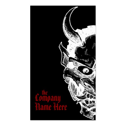 hannya mask business card template (front side)