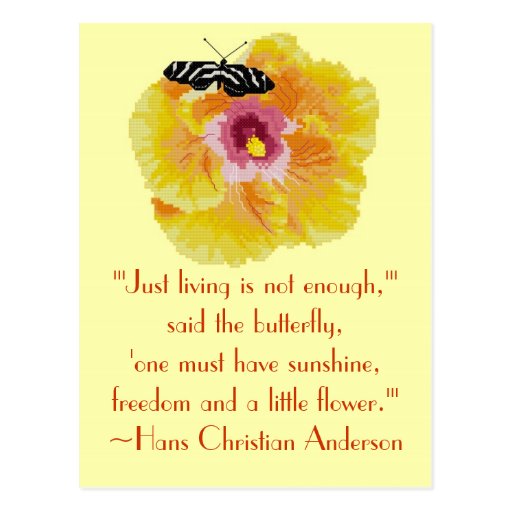 Hans Christian Anderson Butterfly Quote Postcard Zazzle